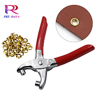 Пробійник-щипці для встановлення люверсів і заклепок 4мм, металевий, 40 люверсів