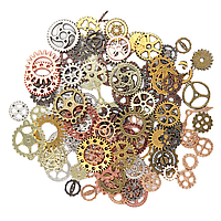Набір підвісок металевих 100г, шарми шестерні мікс для прикрас, браслетів, скрапбукінгу та декору