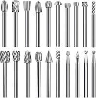 Набір борфрез по дереву 20шт HSS сталь, хвостовик 3мм для гравера та міні дрилі