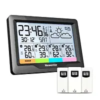 Метеостанція FJ3383B бездротова з барометром та ЖК дисплеєм 5.8", комплект з 3 зовнішніми датчиками