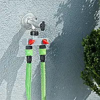 Адаптер розподільник Aqualin 27211 для поливу підключення на 2 лінії садовий інструмент