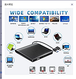 Внешний USB 3.0 DVD-RW/CD-RW привод ECD819-SU3, портативный дисковод для ноутбука и ПК, фото 2