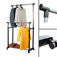 Підлогова стійка-вішалка для одягу металева з регулюванням висоти, вантажопідйомність до 30 кг