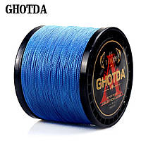 Шнур рибальський плетений GHOTDA 150 м, 4 жили, 0.4 мм, навантаження 27.2 кг, синій