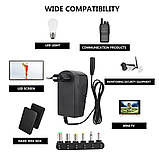 Блок живлення універсальний TW668, 3–12В, 30Вт, із 6 змінними штекерами, адаптер для зарядки, фото 7