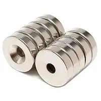 Набір із 10 кріпильних неодимових магнітів 10x3 мм N50 з отвором 3 мм