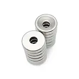 Набір із 10 кріпильних неодимових магнітів 18x4 мм N50 з отвором 5 мм, фото 4