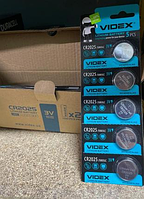 Батарейка таблетка CR2025 3В Videx літієва 5шт для годинників і пультів з вагами та електронікою