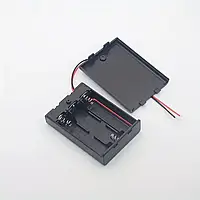 Бокс для батарейок 3×AA 4.5В з проводами пластиковий тримач для Arduino, DIY та електронних модулів