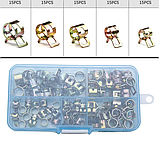 Хомут пружинний самозатискний для шлангів 6-10мм, набір 75шт у кейсі для автомобільних паливних систем, фото 4