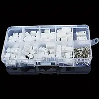 Набір роз’ємів XH2.54 80 шт для плати, кабелів, Arduino, 3D-принтерів конектори 2p, 3p, 4p, 5p папа та мама