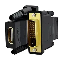 Адаптер DVI-I (24+5) HDMI, тато-мама, позолочений, для підключення HDMI монітора до DVI-I відеокарти