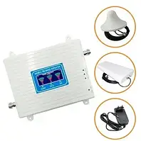 GSM репітер 3 діапазони 900/1800/2100 МГц підсилювач мобільного зв’язку 2G/3G/4G LTE для дому, офісу та котеджу