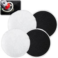 Вовняний полірувальний диск 125 мм на липучці, 2 шт — для полірування металу, скла, пластику та меблівШерстяной полировальный диск