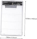 Зовнішній USB 3.0 корпус для 2.5" SATA HDD/SSD, прозорий кейс із синім LED-індикатором, фото 3