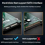 Зовнішній USB 3.0 корпус для 2.5" SATA HDD/SSD, прозорий кейс із синім LED-індикатором, фото 5
