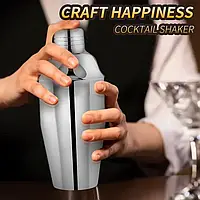 Барний шейкер 750 мл з нержавіючої сталі стильний інструмент для приготування коктейлів