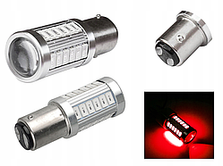 LED лампа 1156 BA15S P21W для авто з 33 SMD 5630 червоного світіння в стоп-сигнал і габаритні вогні