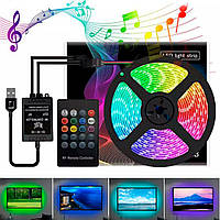 LED RGB 2м стрічка підсвітки для телевізора з USB і датчиком звуку