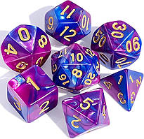 Багатогранні ігрові кості 7 шт, 4–20 граней, пластикові дайси