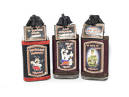 Фляга в натуральній шкірі