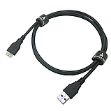 Кабель USB 3.0 – USB Micro-B, 1 м, товстий чорний, для зовнішніх HDD, смартфонів і пристроїв, фото 4