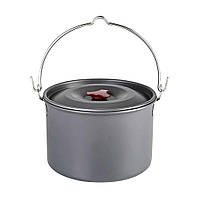 Туристичний казанок-каструля 4 л, алюмінієвий, похідний посуд для багаття та пальника