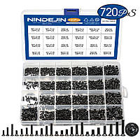 Набір гвинтів потайних для ноутбуків та електроніки M1.4–M3, 720 шт, мікрогвинти