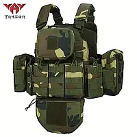 Yakeda плитоноска Quick-Release Multicam Jungle (1000D Nylon, с подсумками)