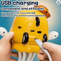 Електрична танцююча іграшка-Кальмар, інтерактивна / СВІТЛО+ МУЗИКА/ їздить, танцює / USB, фото 5