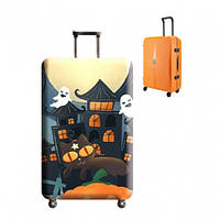 Чехол для дорожнього чемодана 18-21" S, захисний, еластичний, Хелловін