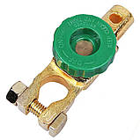 Клема мінусова для автомобільного АКБ з вимикачем маси 6-24В, металева, антикорозійна, фото 7