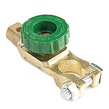 Клема мінусова для автомобільного АКБ з вимикачем маси 6-24В, металева, антикорозійна, фото 9