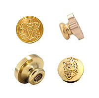 Набір з 5 латунних кліше для сургучного відтиску, 30 мм, гвинтове кріплення