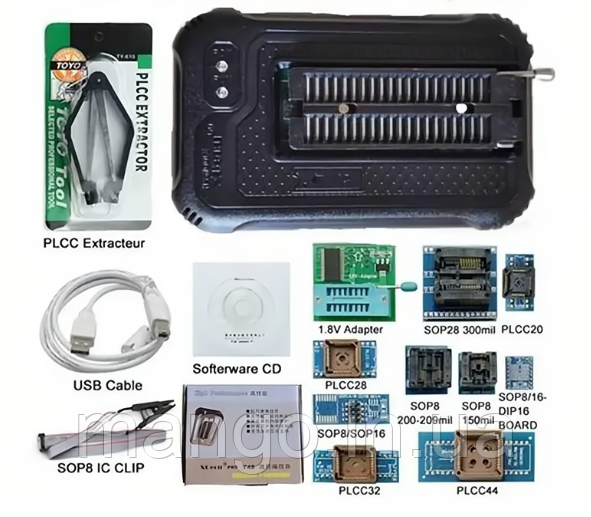USB програматор мікросхем Xgecu T48 (TL866 3G) з адаптерами 12в1, універсальний, фото 1