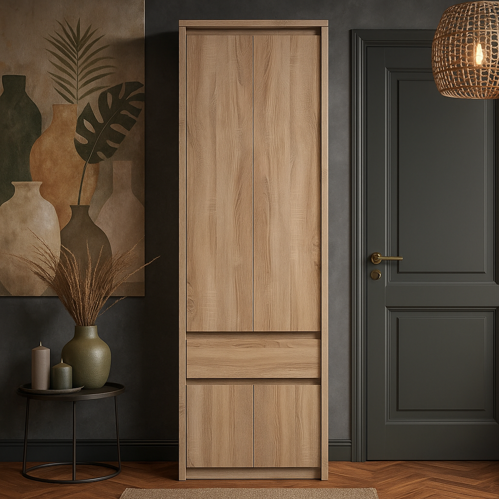 Маленька 70 см розпашна дводверна міні шафа 4D1S/70 для одягу без ручок у вітальню Нортон ВМВ Холдинг, фото 1