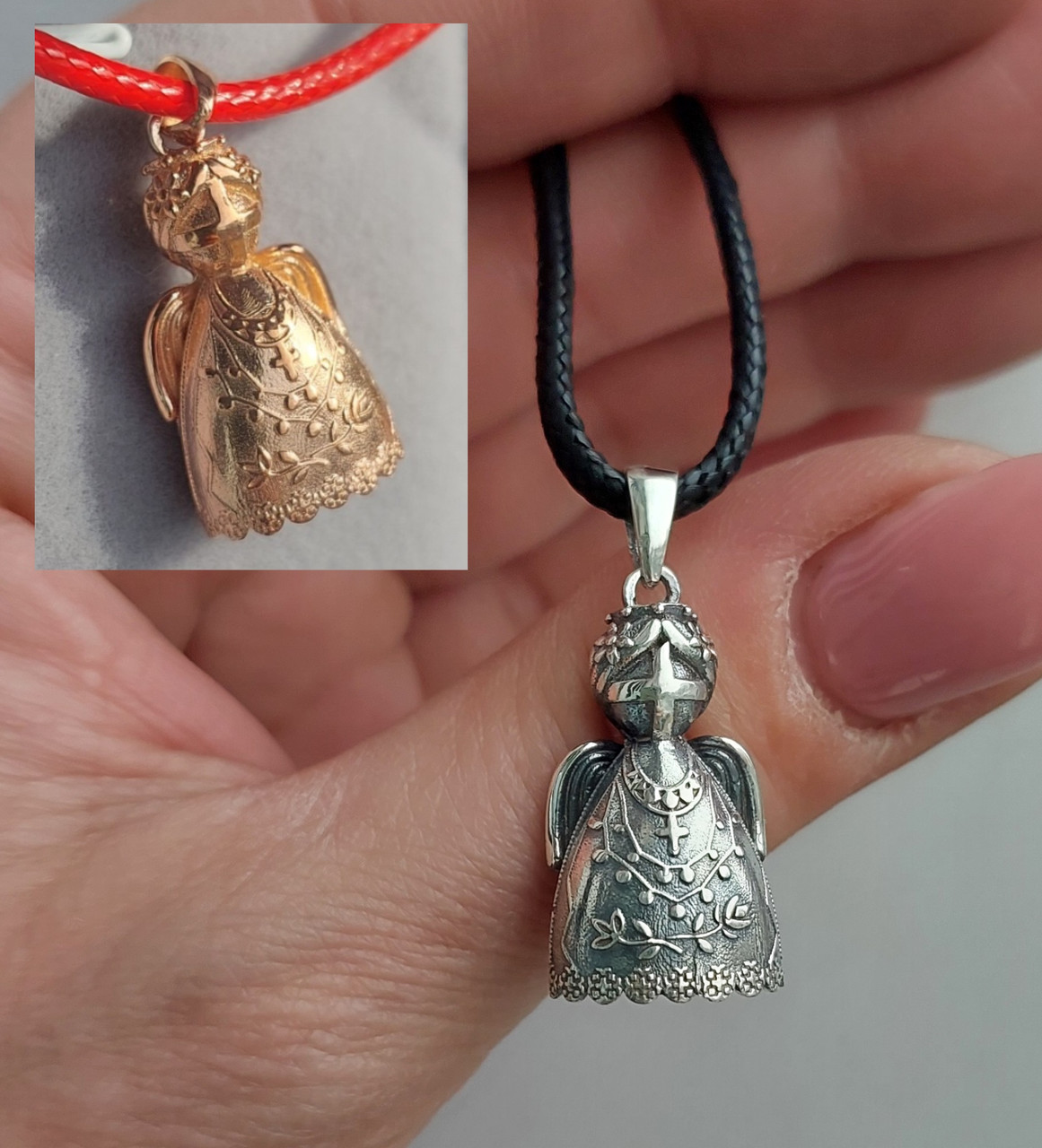 Срібний кулон Мотанка або у позолоті, фото 1