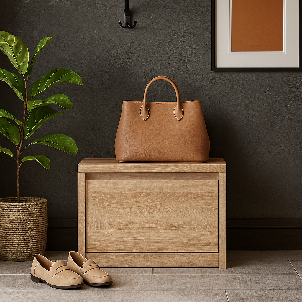 Сучасна закрита тумба для взуття з сидінням у передпокій, коридор Нортон ВМВ Холдинг, фото 1