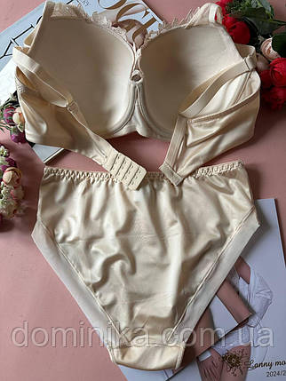 80/85/90/95/100D Елегантний комплект білизни Weiyesi D з поролоном і середньою посадкою бежевий, фото 2