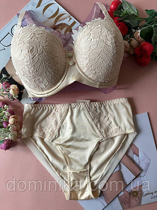 80/85/90/95/100D Елегантний комплект білизни Weiyesi D з поролоном і середньою посадкою бежевий, фото 1