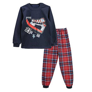 Підліткова тепла піжама з принтом для хлопчика начісування