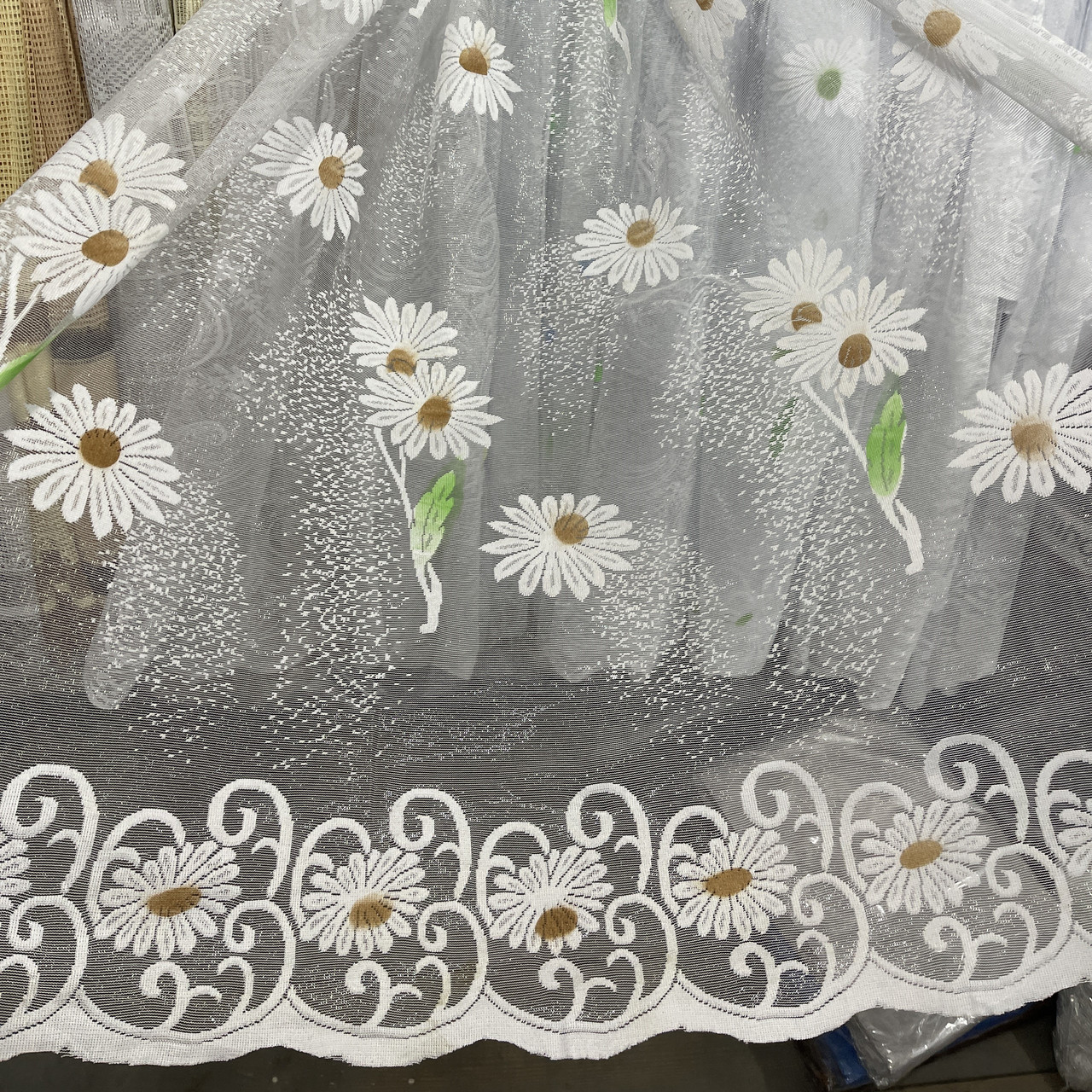 Жакардова тканина для тюлю з вишивкою ALBO висота 1,2м (051-3), фото 1