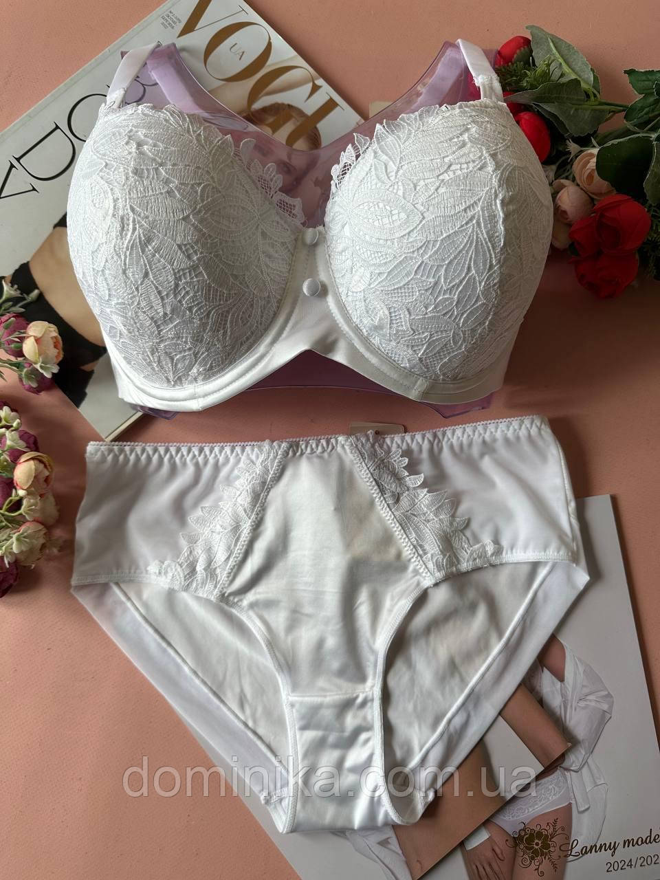 80/85/90/95/100D Елегантний комплект білизни Weiyesi D з поролоном і середньою посадкою білий