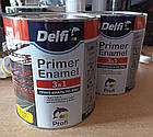 Ґрунт-емаль для металу по іржі 3 в 1 Delfi хакі МАТОВА 2.8кг містить Захист від корозії Адгезійний ґрунт Декоративну емаль, фото 6