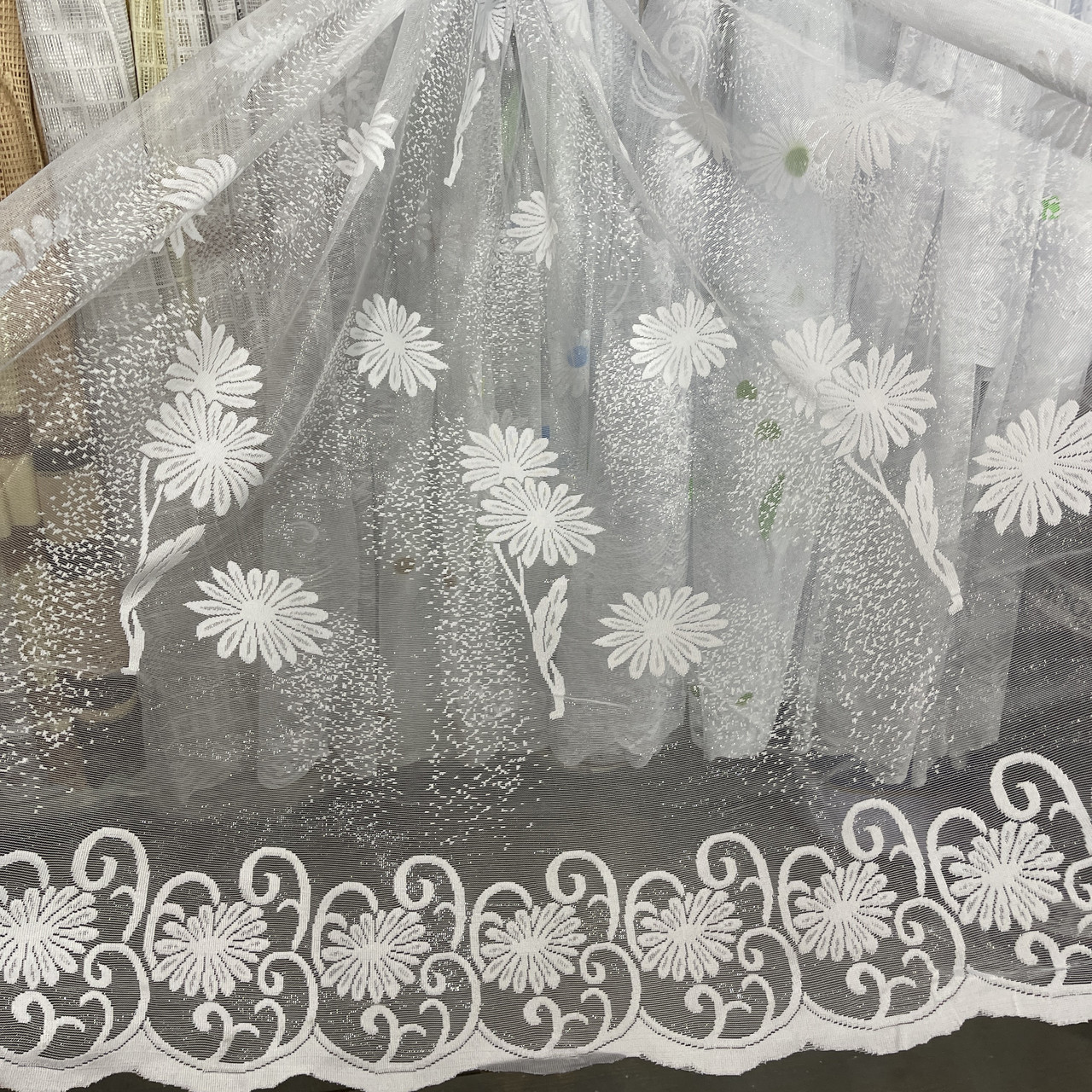 Жакардова тканина для тюлю з вишивкою ALBO висота 1,2м (051-5), фото 1