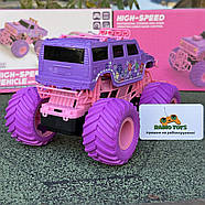 Монстр трак на радіоуправлінні "CANDY MONSTER JEEP" | Машинка на пульті рожева | Джип на радіокеруванні для дівчинки, фото 7