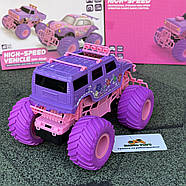 Монстр трак на радіоуправлінні "CANDY MONSTER JEEP" | Машинка на пульті рожева | Джип на радіокеруванні для дівчинки, фото 8