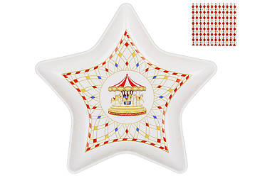 Блюдо порцелянове у формі зірки 23*23*2.8см Зимова казка