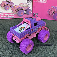 Монстр трак на радіоуправлінні "CANDY MONSTER PICKUP" | Машинка на пульті рожева | Джип на радіокеруванні для дівчинки, фото 5