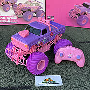 Монстр трак на радіоуправлінні "CANDY MONSTER PICKUP" | Машинка на пульті рожева | Джип на радіокеруванні для дівчинки, фото 4